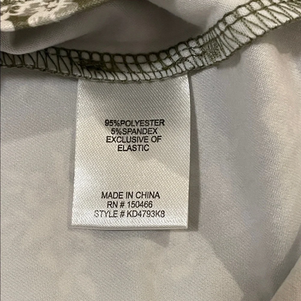 Market & Spruce Olive Dress with White Floral Design